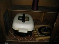 Electric Skillet and Contents of Cabinet