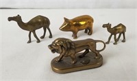 Small Cast Metal Animal Figures, Lion Camels &