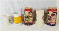Lot Of 5 Ceramic Beer Mugs - '88 Olympics & More