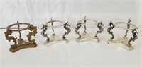 Lot Of 4 Cast Metal Candle Holders, Made In India