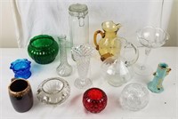Lot Of Various Decorative Glass Pieces, Vases