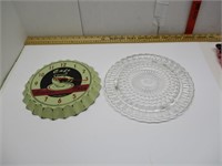 Advertisement Clock and Serivng Platter