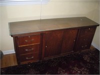 Credenza w/glass Topper and Keys, 66x18x29
