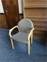 MAPLE FINISH CLOTH FABRIC  WAITING  ROOM CHAIR