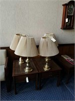 4 ASSTD BRASS TABLE LAMPS