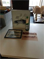 INDY 500 PICTURES & COMMEMORATIVE 7 UP BOTTLE