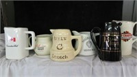 (6) ASSORTED ADVERTISING LIQUOR PITCHERS