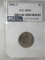 1950-D PCI MS67 GRADED NICKEL