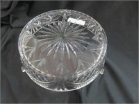 LARGE CUT CRYSTAL CAKE STAND - SMALL CHIP