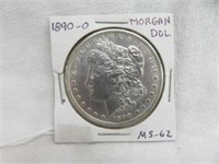 MS-62 1890-O MORGAN SILVER DOLLAR