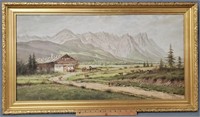 Karl Luckhardt Country Farm Landscape w/ Cows