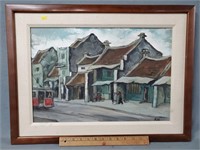 Street Scene Oil Painting on Canvas