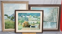 Lot of 3 Signed Contemporary Landscape Paintings