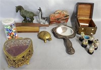 Smalls Lot: Dresser Boxes, Marbles & More