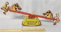 Antique Rocking R Ranch Tin Seesaw Toy
