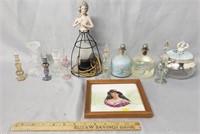 Hand Painted Tile, Half Doll Lamp, Perfumes & More