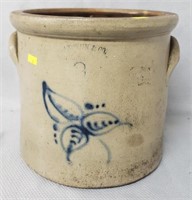 Antique 3 Gallon Decorated Stoneware Crock