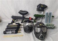 Paintball Lot: Guns, Tanks, Paintballs, Facemask