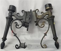 Pair of Old Metal Outdoor Light Sconces