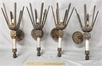 Set of 4 Old Wall Sconce Light Fixtures