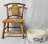 Children's Chair & Stoneware Bowl
