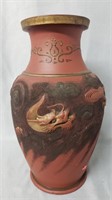 Asian Decor Pottery Dragon Vase