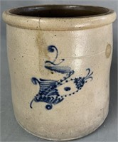 Antique Two Gallon Decorated Stoneware Crock