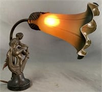 Figural Nymph Sculpture Desk Lamp