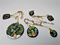 Lot of Gold Toned Handmade Necklaces