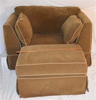 UPHOLSTERED CHAIR & OTTOMAN
