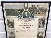 1918 ROLL OF HONOR - THE GREAT WAR  - IN FRAME