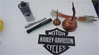 Oil Can, Harley Emblem, Sharpening Stone