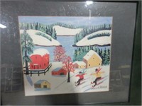 "Skiing In Winter" by Maud Lewis