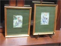 Pair of silk woven pictures
