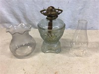 3 PIECE VINTAGE OIL LAMP