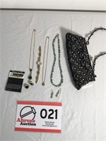 Evening Bag, Watch/Matching Necklace, 2 Sets Jewey