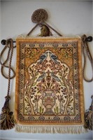 Fine Persian Hanging Silk Rug 13.5 x 17"