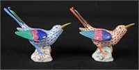 Two Herend Colibri Porcelain Bird Figurines