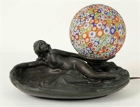 Mermaid Lamp with Millefiori Shade H.B. Hirsch, NY