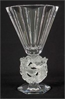 Lalique Mesanges Vase with Birds and Flowers