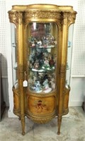 Louis XVI Style Giltwood Curio Cabinet