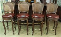 4 French Country Louis XV Style Swivel Bar Stools