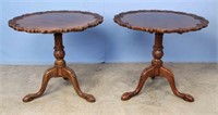 Pair of Century Chippendale Style Tilt Top Tables