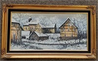 Winter Scene Painting on Canvas - Framed