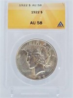 1922 Peace Dollar AU 58