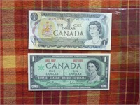 2 billets de 1$ : 1 x centenaire 
de la