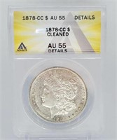 1878-CC Morgan Dollar AU 55 Cleaned