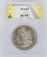 1879-S Morgan Dollar  AU 55