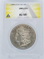 1881-O Morgan Dollar AU 55