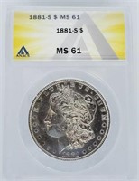 1881-S Morgan Dollar MS 61